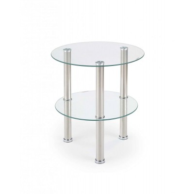 Стол журнальный HALMAR SARDINIA бесцветный/хром